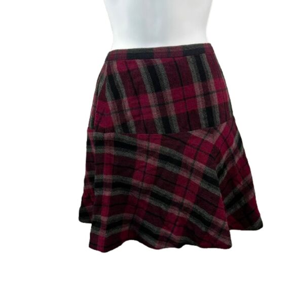 Burberry Brit Plaid Wool Mix Mini Skirt Size 8 - Picture 2 of 5